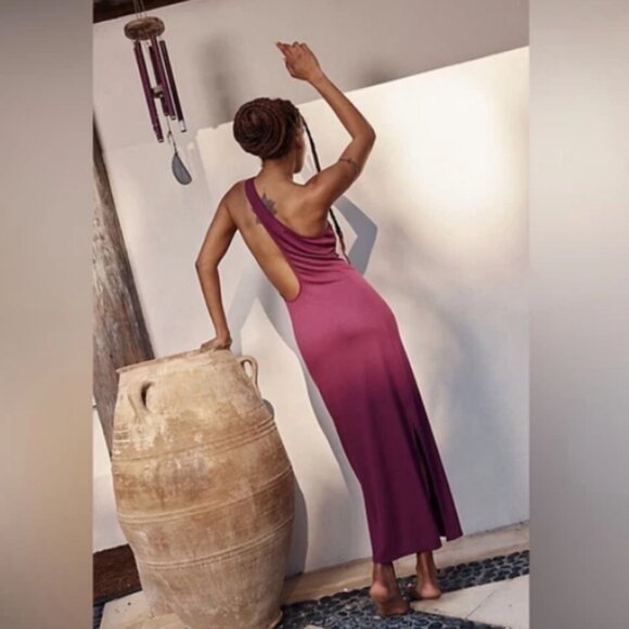 Free People Beach Saturday Night Out One Shoulder Ribbed Tank Dress - Picture 2 of 6